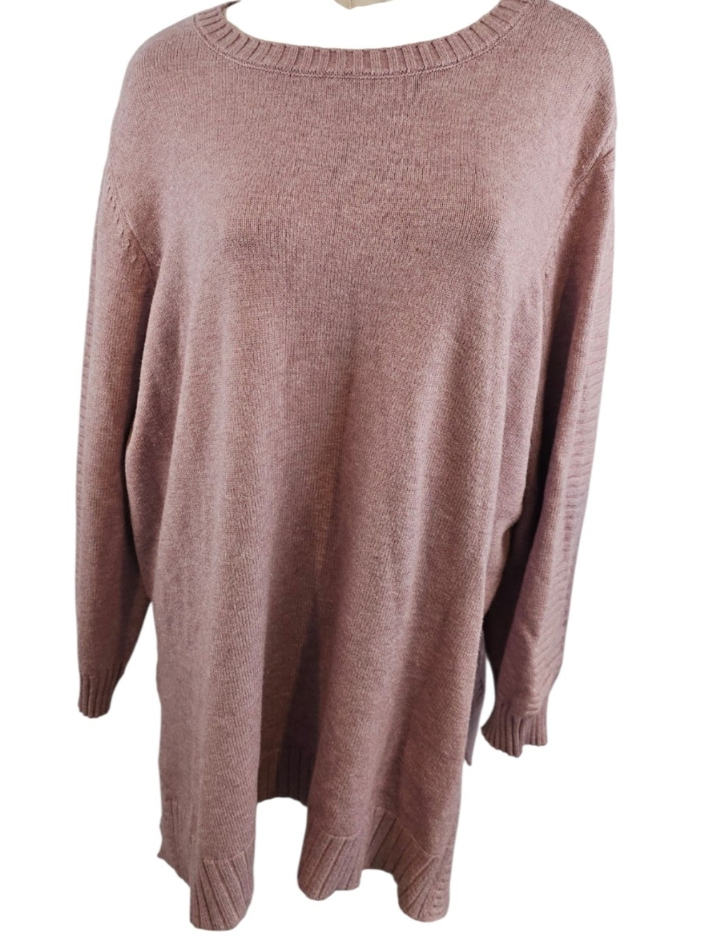Cyrus Size 3X Crewneck Sweater in Dusty Rose